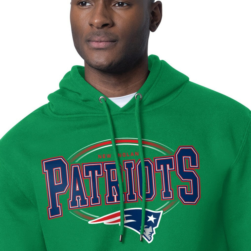 New England Patriots Starter Team Track Graphic Pullover Hoodie Kelly Green | NFL