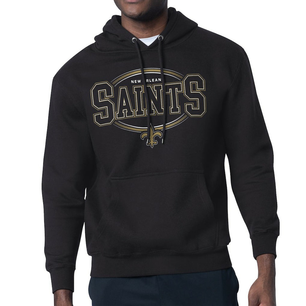 New Orleans Saints Starter Team Track Graphic Pullover Hoodie Black | NFL