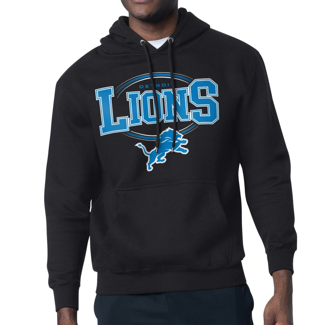 Detroit Lions Starter Team Track Graphic Pullover Hoodie Black | NFL