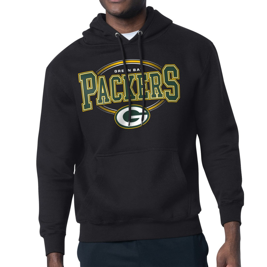 Green Bay Packers Starter Team Track Graphic Pullover Hoodie Black | NFL
