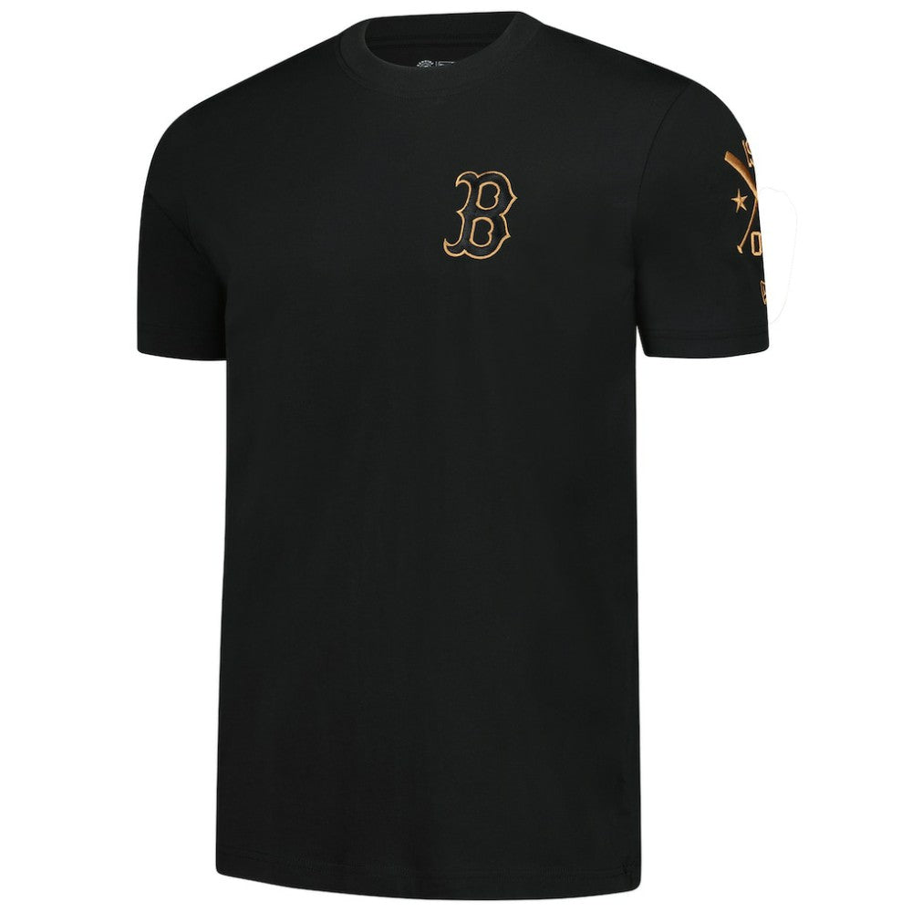 Boston Red Sox New Era Bronze Logo with Cross Bats Established T-Shirt - MLB
