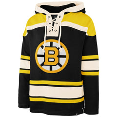 David Pastrnak Boston Bruins '47 Player Name & Number Lacer Hoodie - Black - NHL