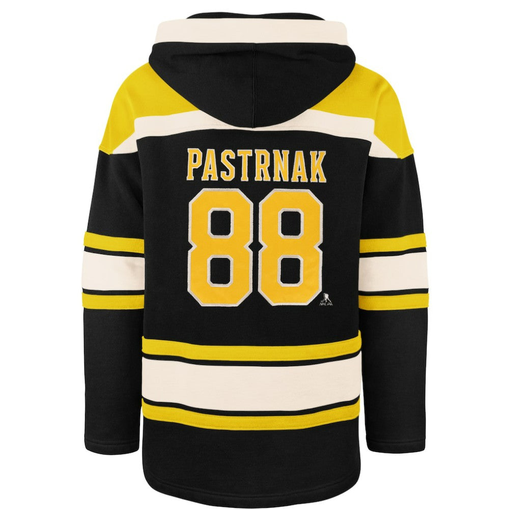 David Pastrnak Boston Bruins '47 Player Name & Number Lacer Hoodie - Black - NHL