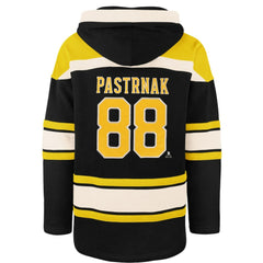 David Pastrnak Boston Bruins '47 Player Name & Number Lacer Hoodie - Black - NHL