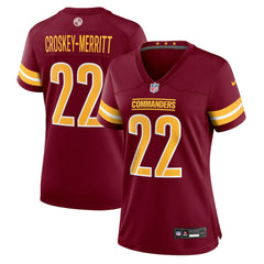 Jacory Croskey-Merritt Washington Commanders Women's Team Game Jersey Burgundy | Nike for Sale