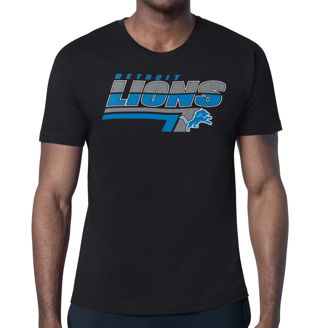 Detroit Lions Starter Logo Push Graphic T-Shirt Black | NFL