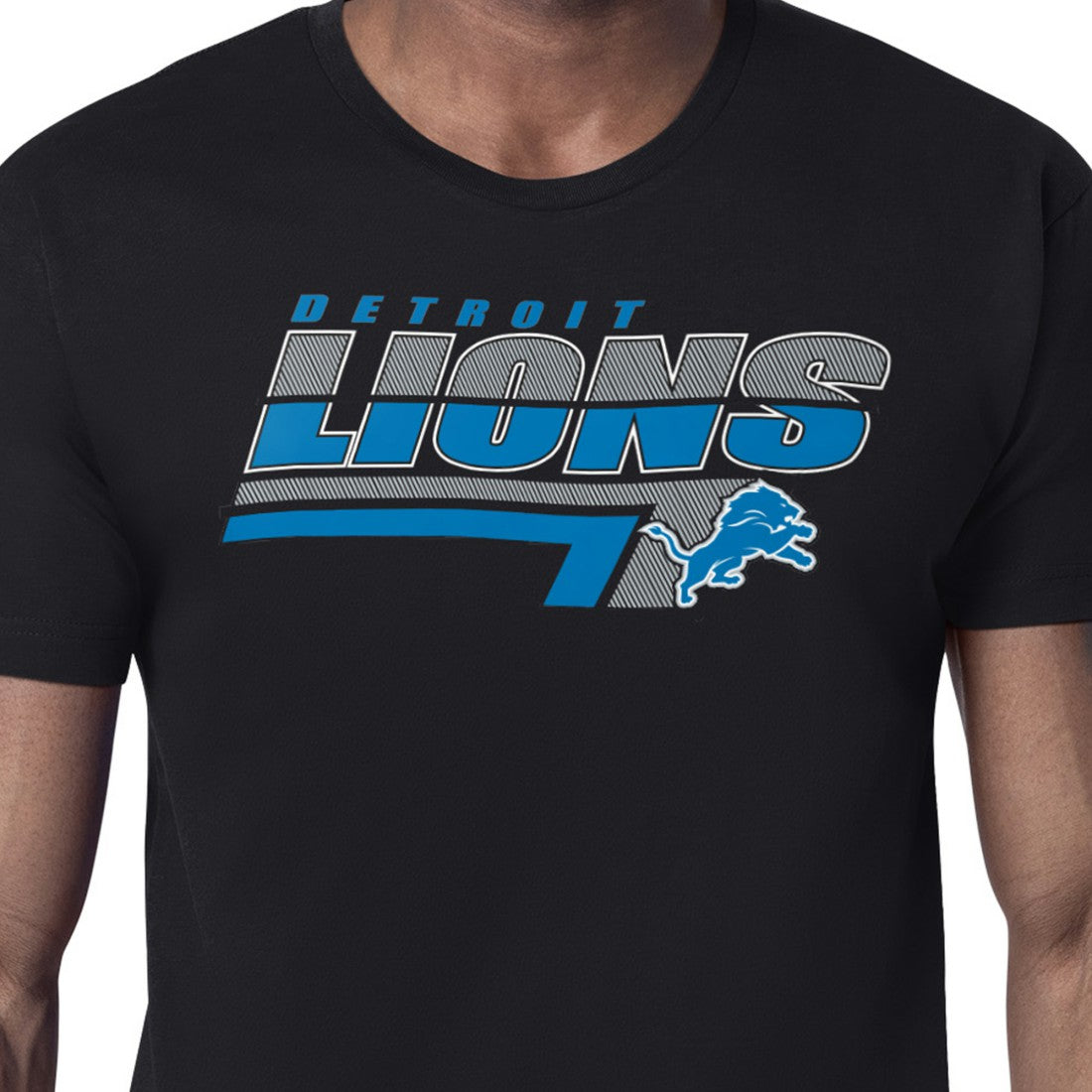 Detroit Lions Starter Logo Push Graphic T-Shirt Black | NFL