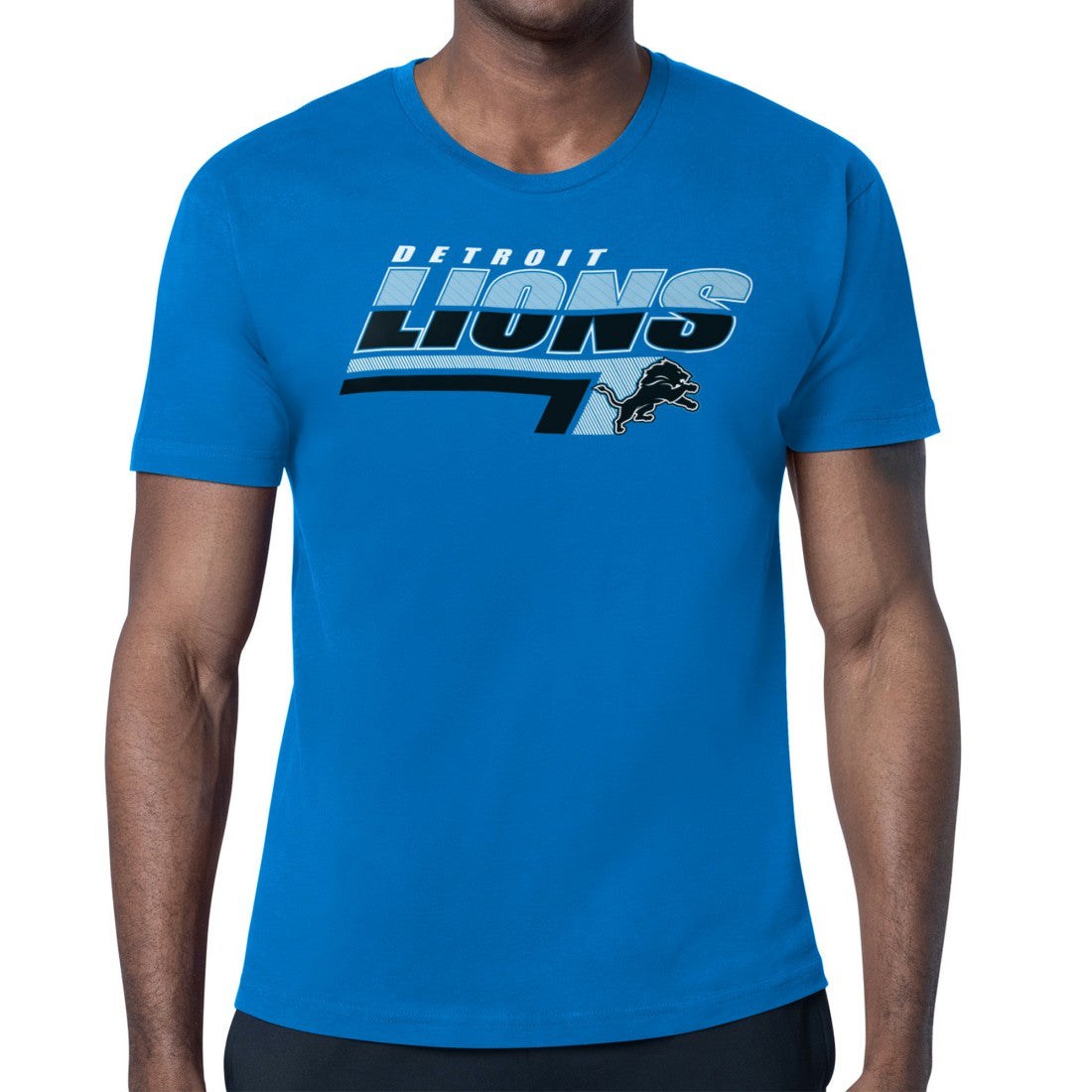 Detroit Lions Starter Logo Push Graphic T-Shirt Blue | NFL