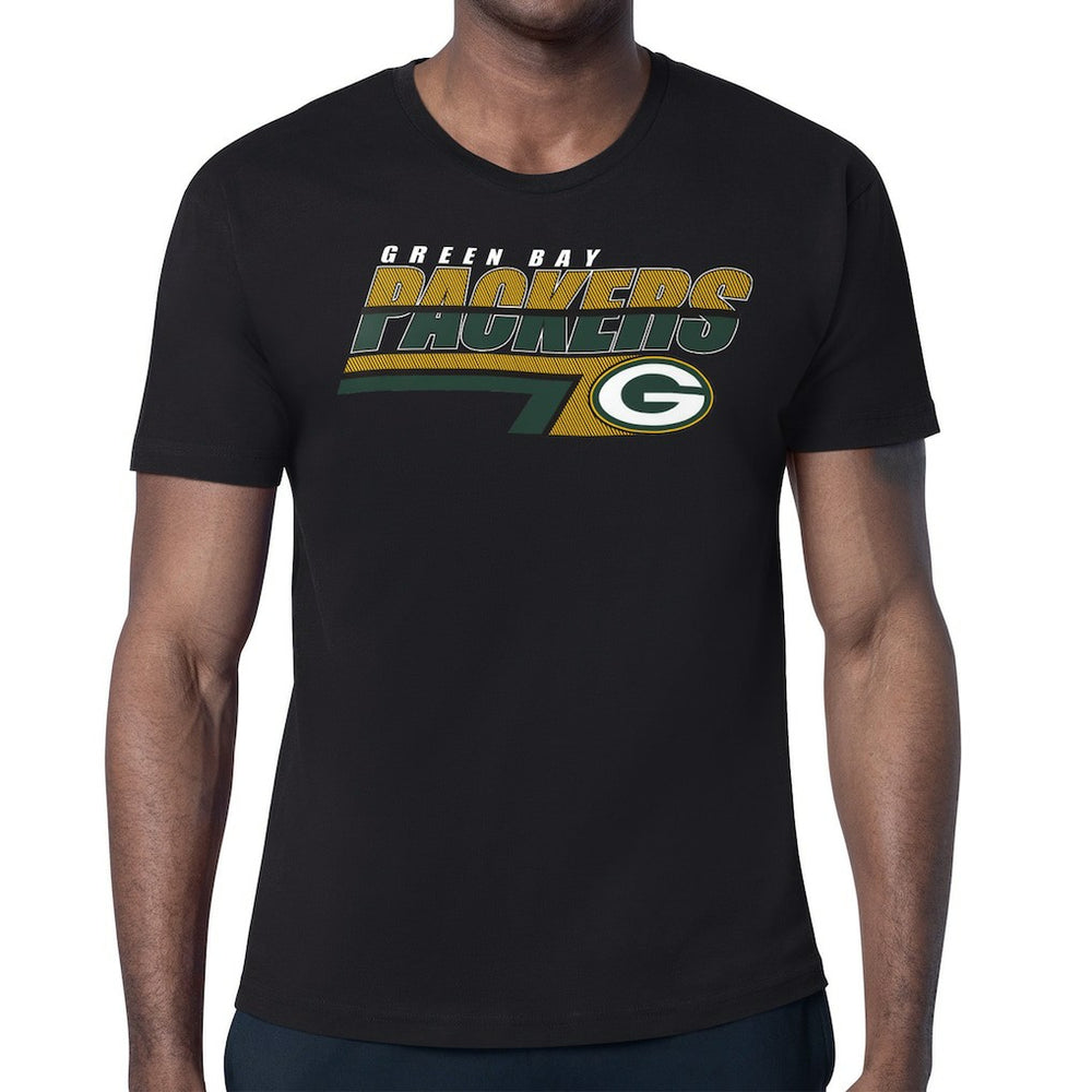 Green Bay Packers Starter Logo Push Graphic T-Shirt Black | NFL