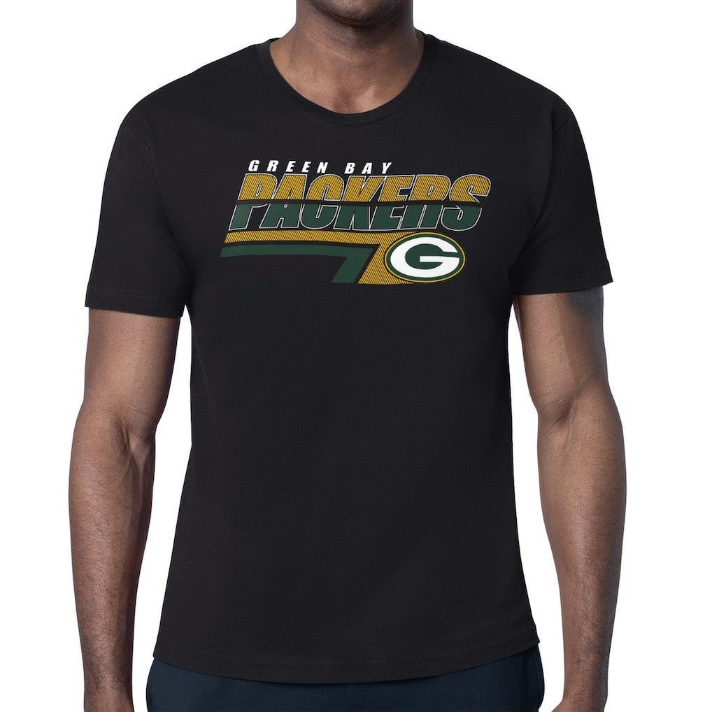 Green Bay Packers Starter Logo Push Graphic T-Shirt Black | NFL