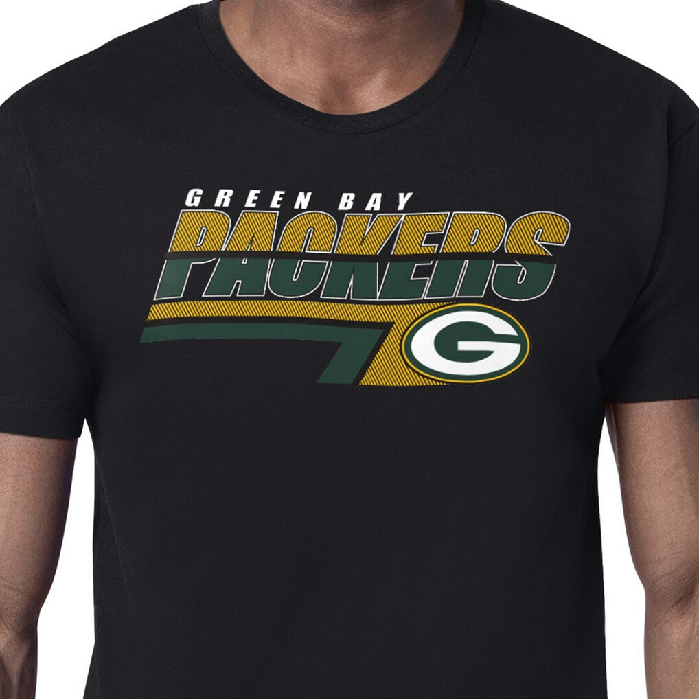 Green Bay Packers Starter Logo Push Graphic T-Shirt Black | NFL