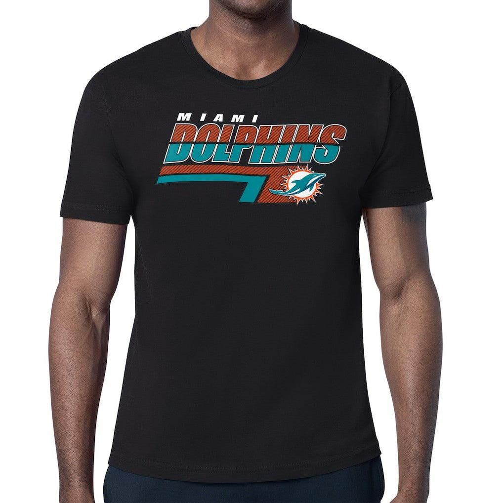 Miami Dolphins Starter Logo Push Graphic T-Shirt Black | NFL