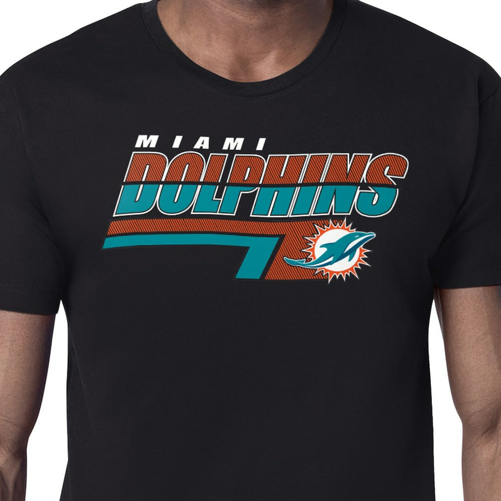 Miami Dolphins Starter Logo Push Graphic T-Shirt Black | NFL