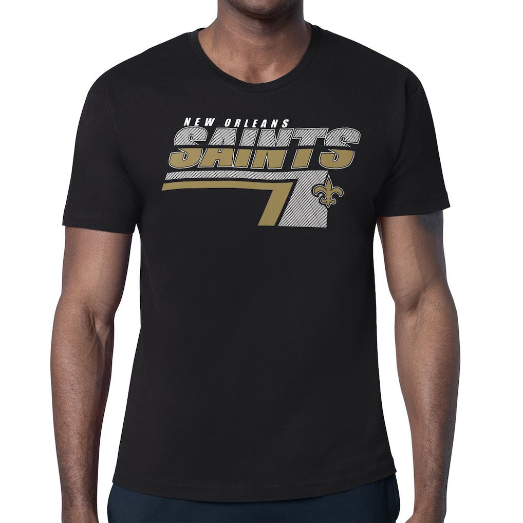 New Orleans Saints Starter Logo Push Graphic T-Shirt Black | NFL