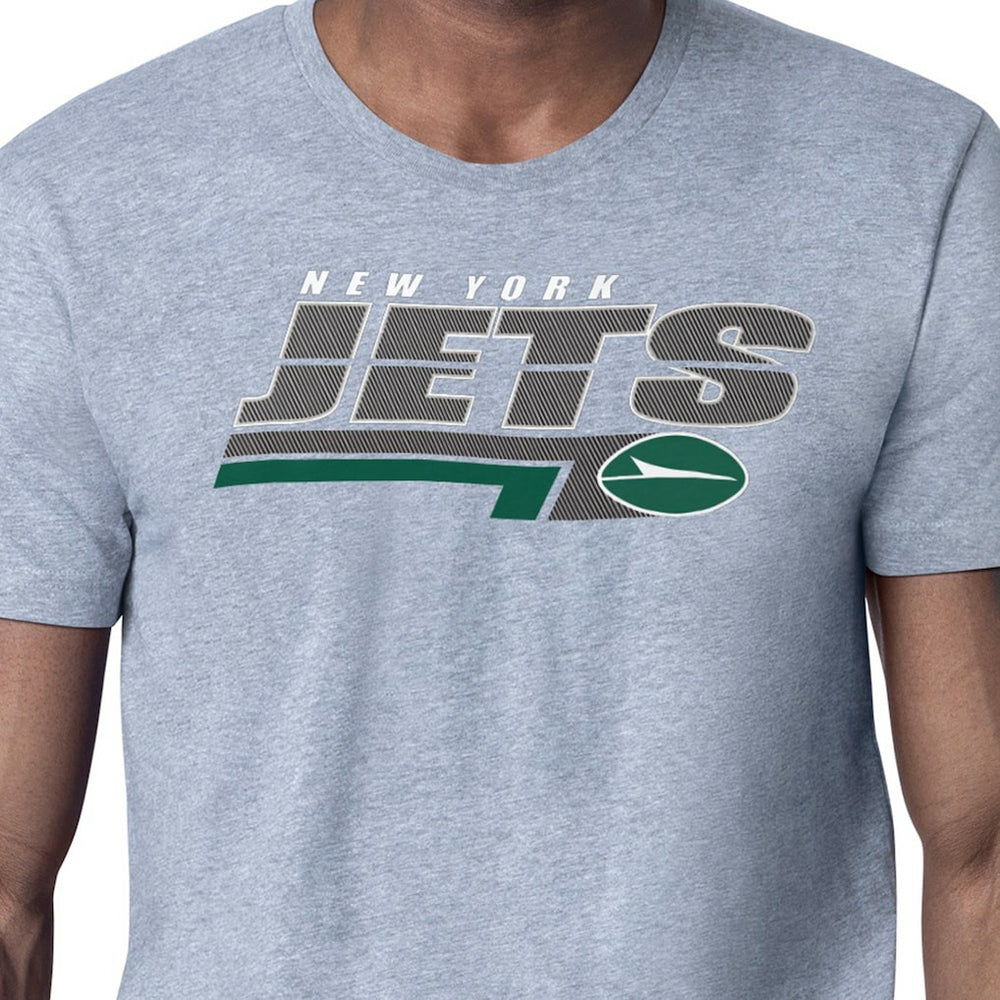 New York Jets Starter Logo Push Graphic T-Shirt Heather Gray | NFL