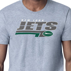New York Jets Starter Logo Push Graphic T-Shirt Heather Gray | NFL