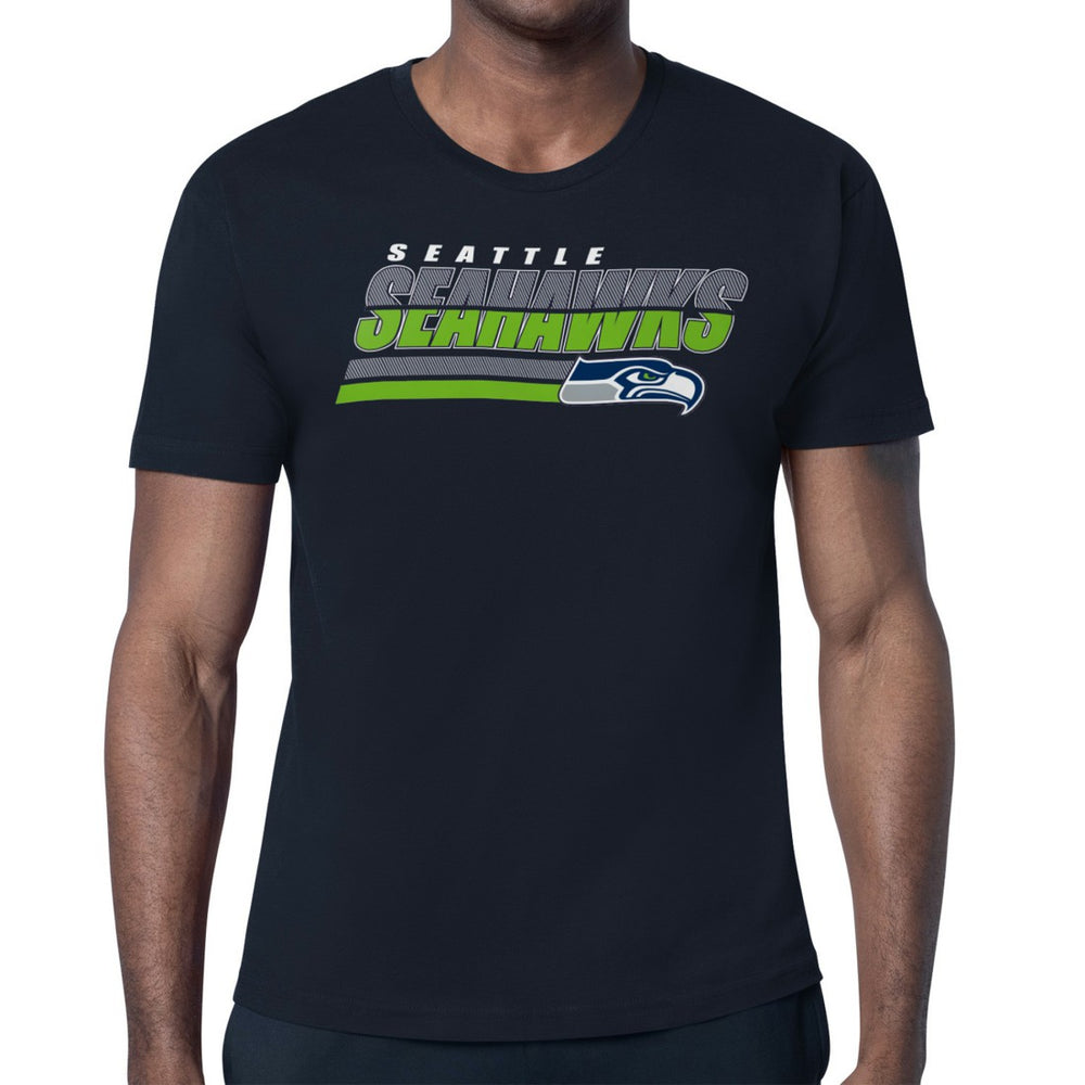 Seattle Seahawks Starter Logo Push Graphic T-Shirt College Navy | NFL