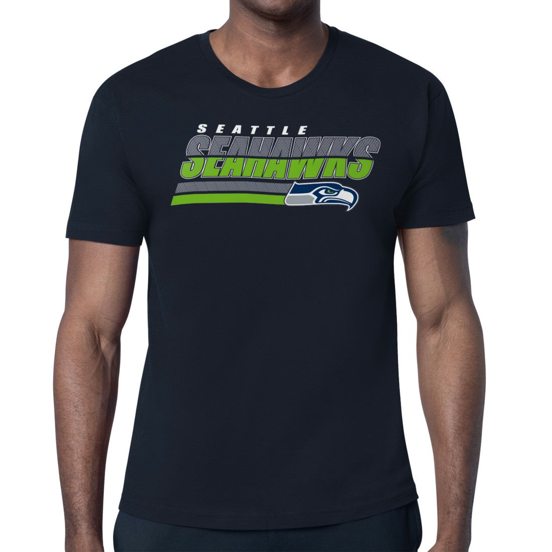 Seattle Seahawks Starter Logo Push Graphic T-Shirt College Navy | NFL