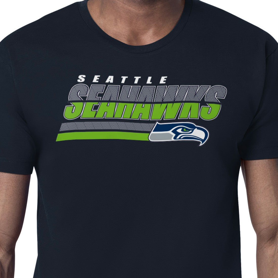 Seattle Seahawks Starter Logo Push Graphic T-Shirt College Navy | NFL