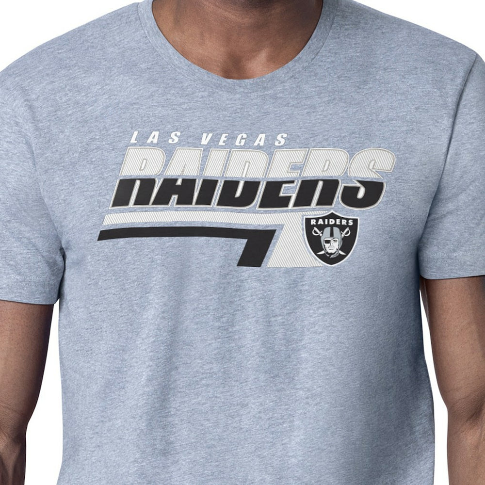 Las Vegas Raiders Starter Logo Push Graphic T-Shirt Heather Gray | NFL