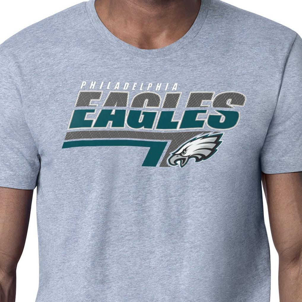 Philadelphia Eagles Starter Logo Push Graphic T-Shirt Heather Gray | NFL