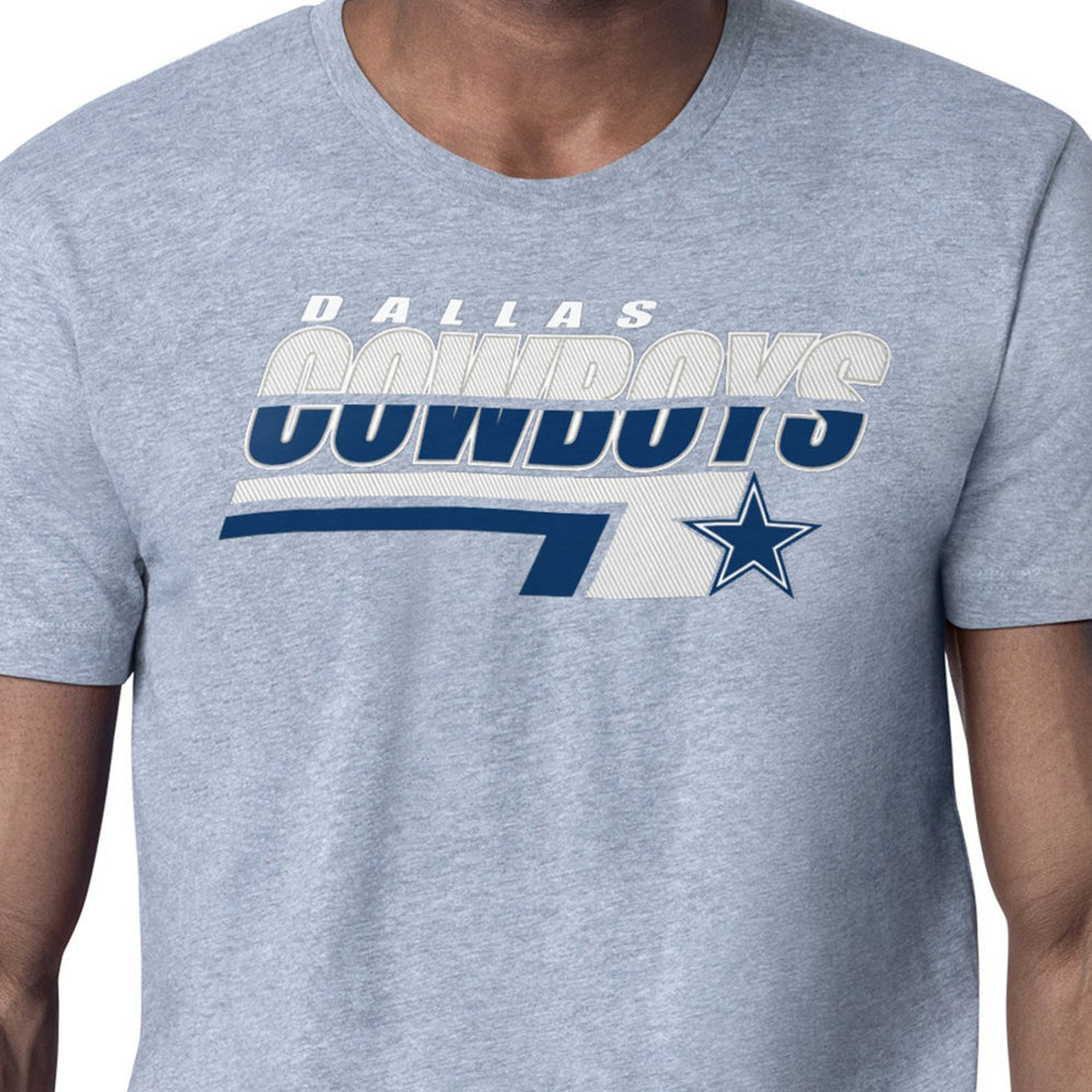 Dallas Cowboys Starter Logo Push Graphic T-Shirt Heather Gray | NFL