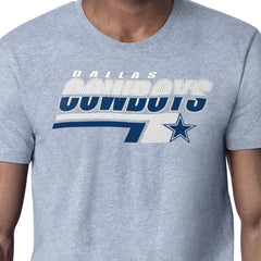 Dallas Cowboys Starter Logo Push Graphic T-Shirt Heather Gray | NFL