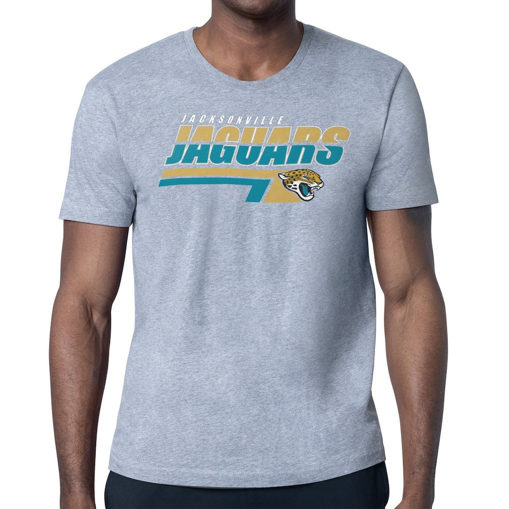 Jacksonville Jaguars Starter Logo Push Graphic T-Shirt Heather Gray | NFL