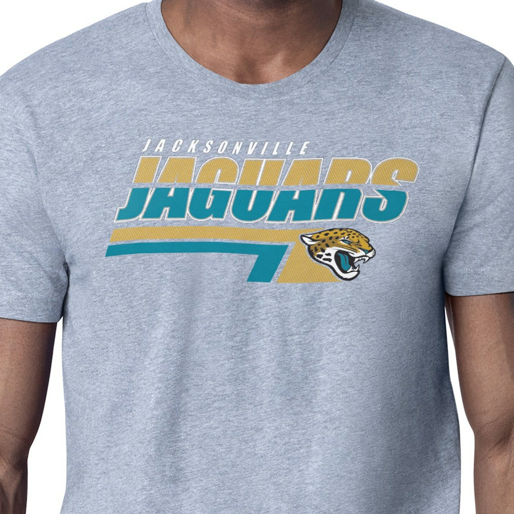 Jacksonville Jaguars Starter Logo Push Graphic T-Shirt Heather Gray | NFL