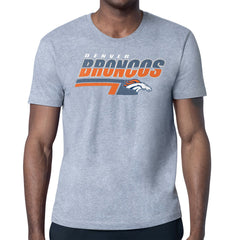 Denver Broncos Starter Logo Push Graphic T-Shirt Heather Gray | NFL