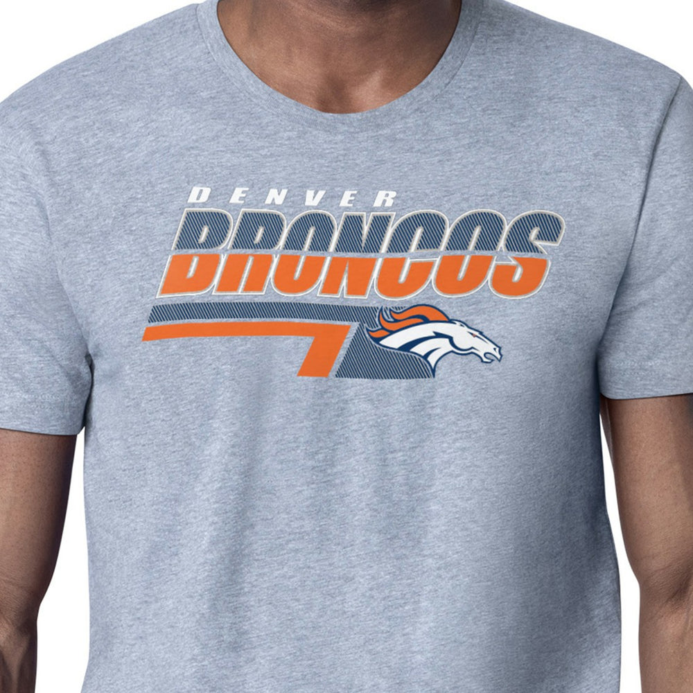 Denver Broncos Starter Logo Push Graphic T-Shirt Heather Gray | NFL