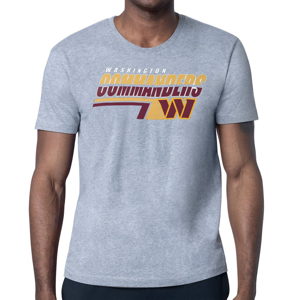Washington Commanders Starter Logo Push Graphic T-Shirt Heather Gray | NFL