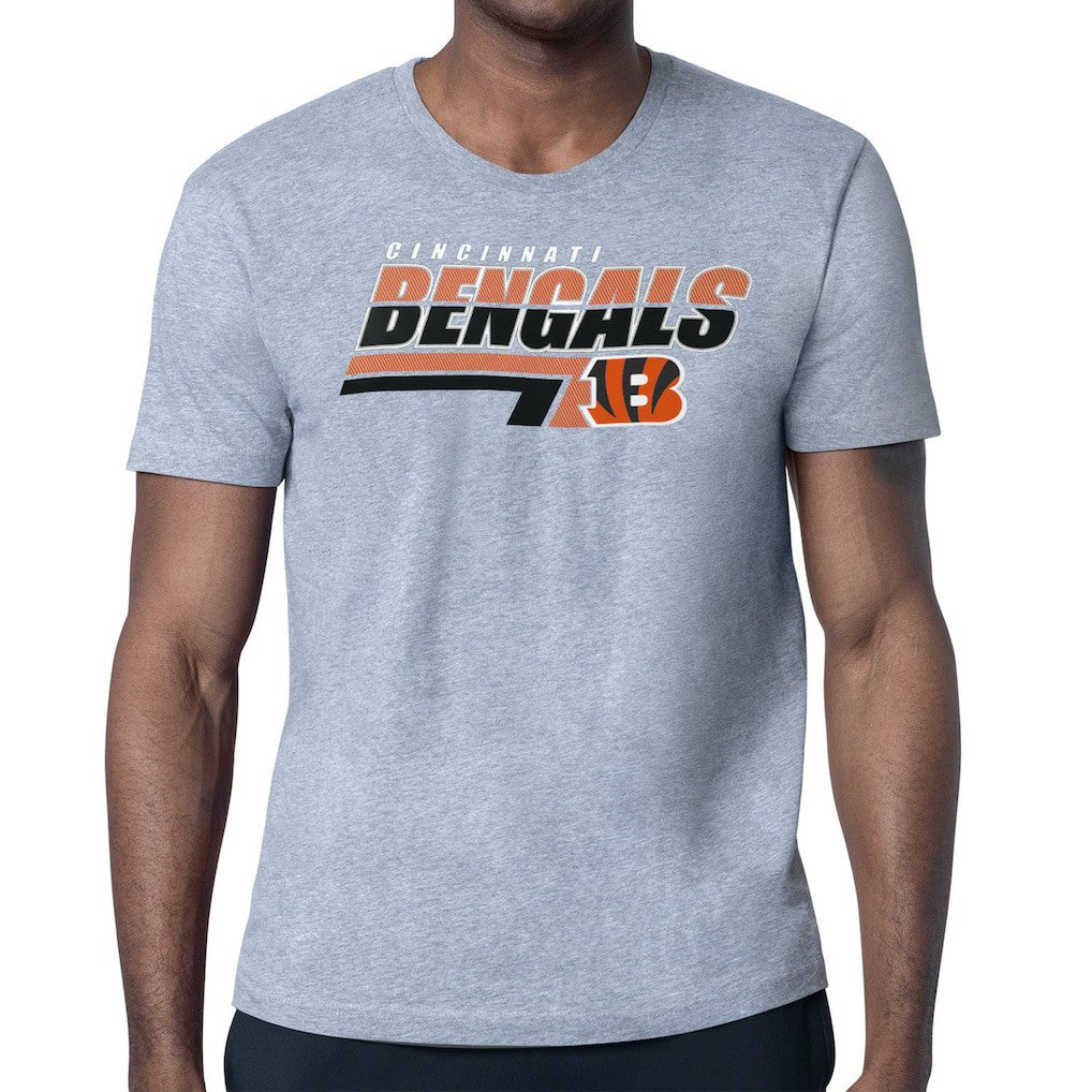 Cincinnati Bengals Starter Logo Push Graphic T-Shirt Heather Gray | NFL