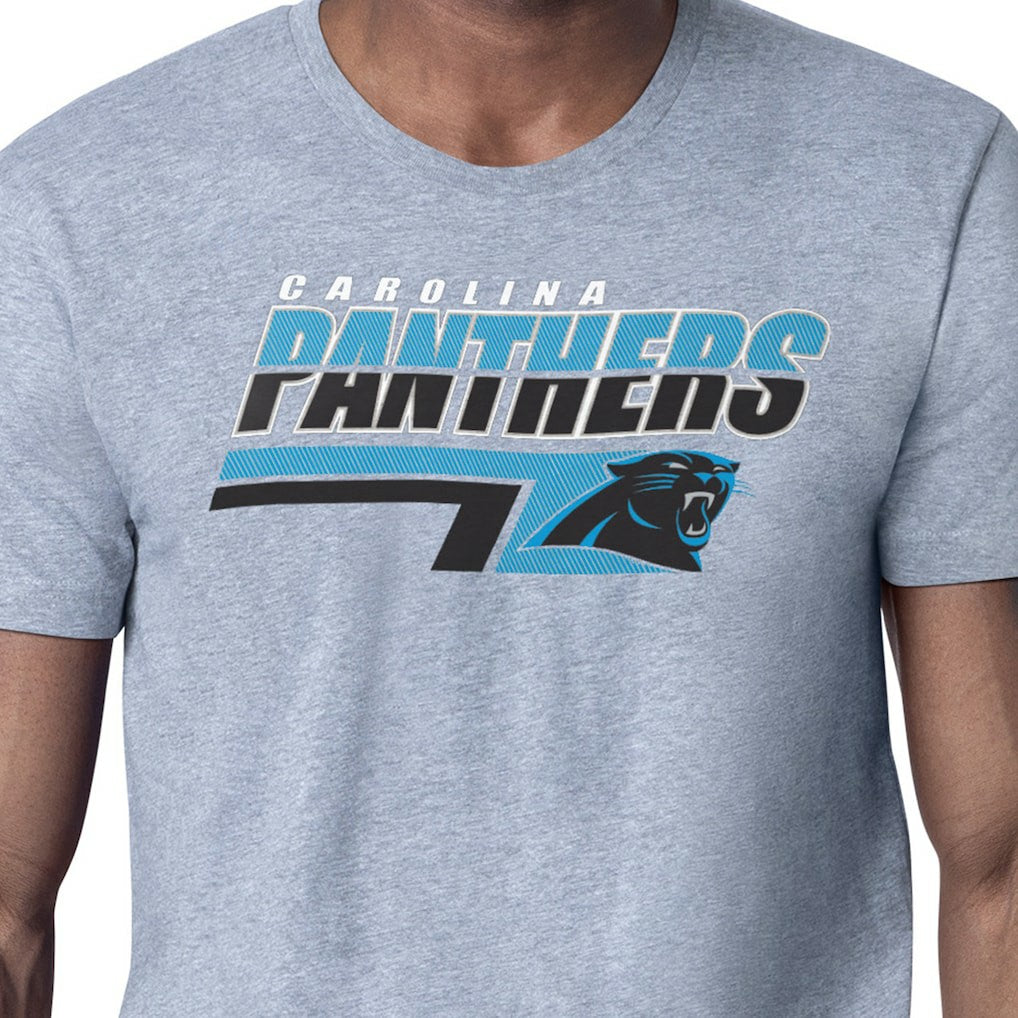 Carolina Panthers Starter Logo Push Graphic T-Shirt Heather Gray | NFL