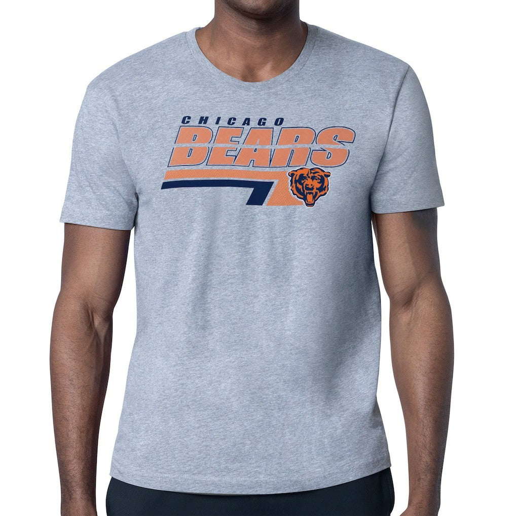 Chicago Bears Starter Logo Push Graphic T-Shirt Heather Gray | NFL