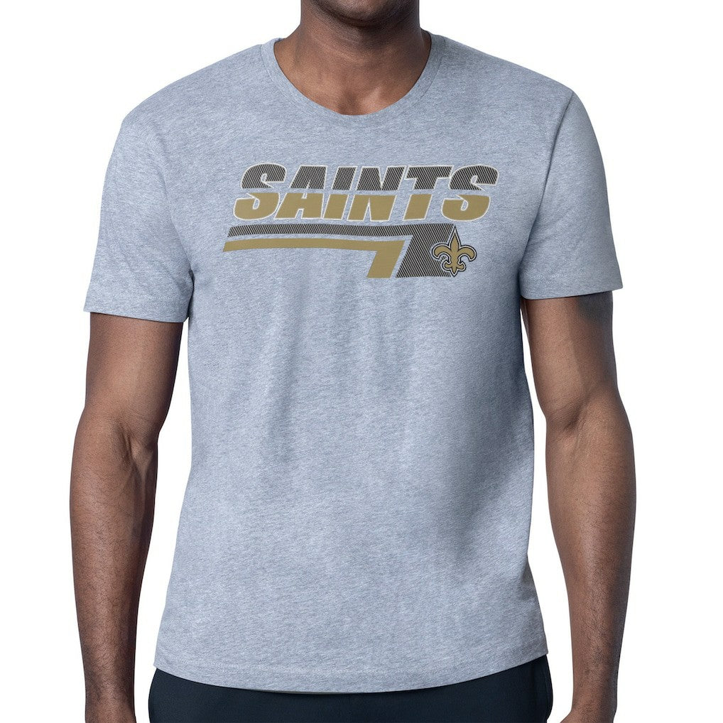 New Orleans Saints Starter Logo Push Graphic T-Shirt Heather Gray | NFL