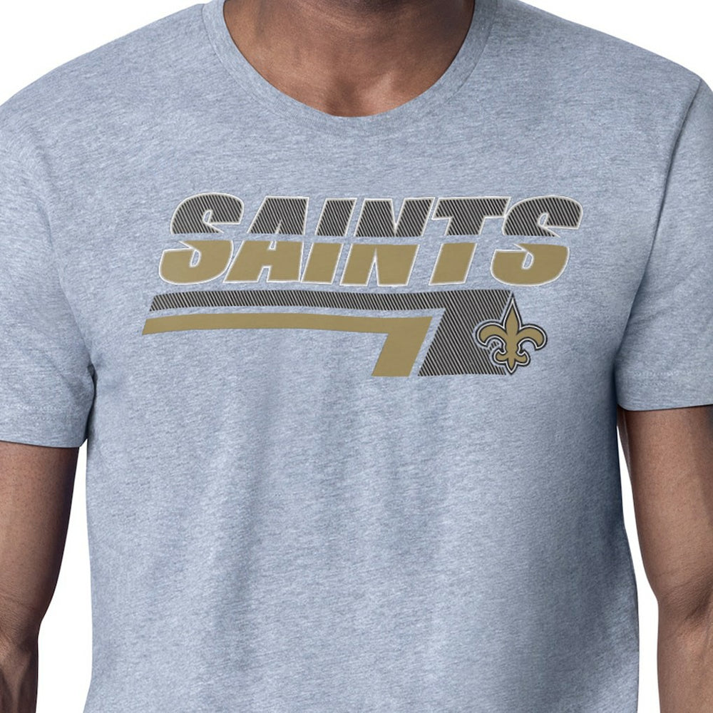New Orleans Saints Starter Logo Push Graphic T-Shirt Heather Gray | NFL