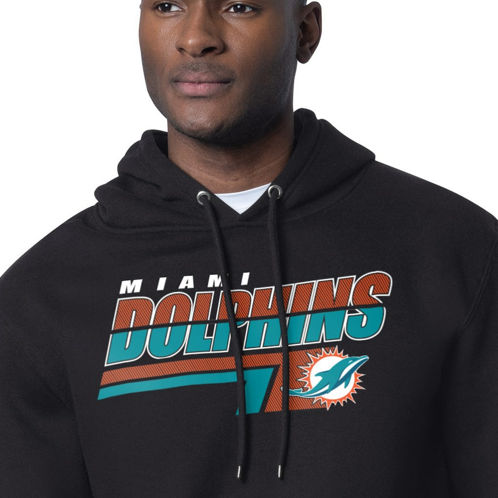 Miami Dolphins Starter Logo Push Graphic Hoodie Black | NFL