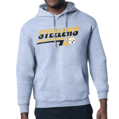 Pittsburgh Steelers Starter Logo Push Graphic Hoodie Heather Gray | NFL