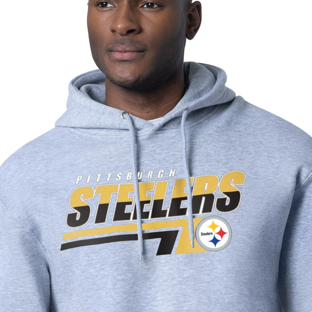 Pittsburgh Steelers Starter Logo Push Graphic Hoodie Heather Gray | NFL