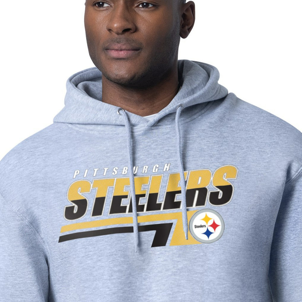 Pittsburgh Steelers Starter Logo Push Graphic Hoodie Heather Gray | NFL