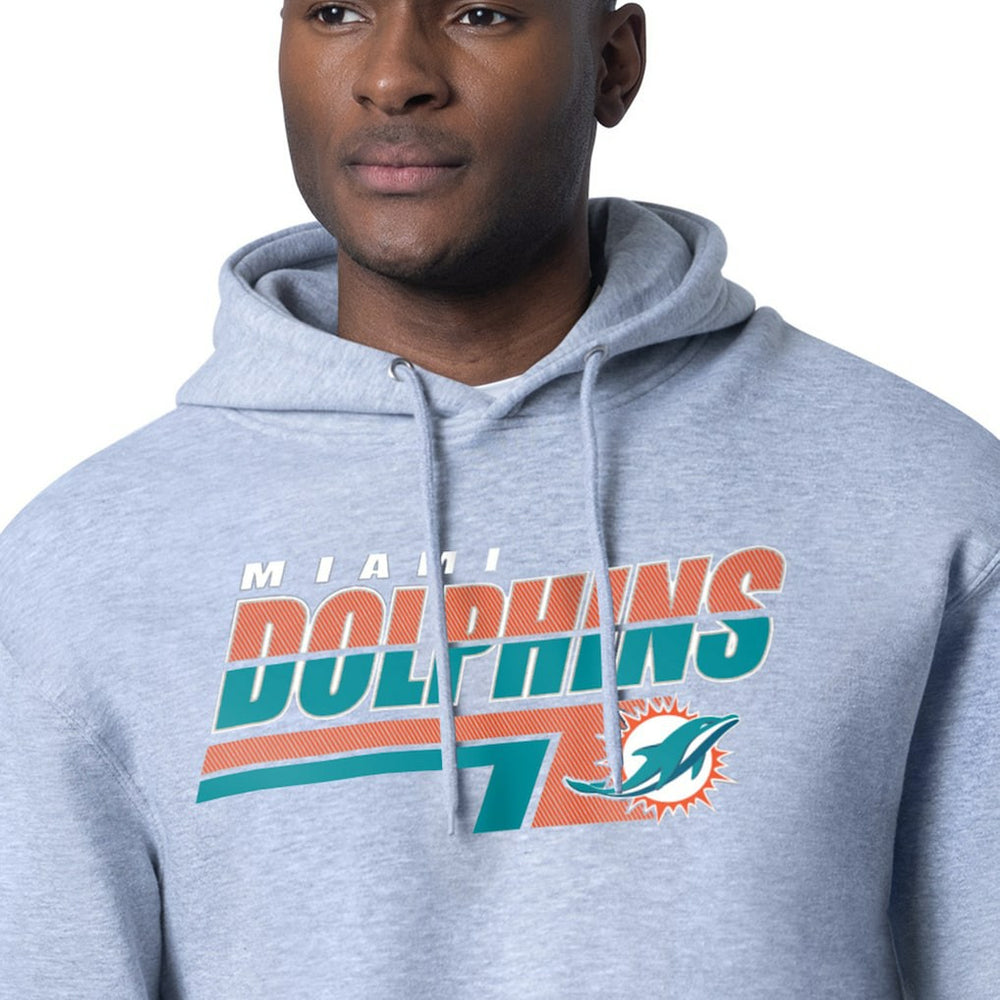 Miami Dolphins Starter Logo Push Graphic Hoodie Heather Gray | NFL