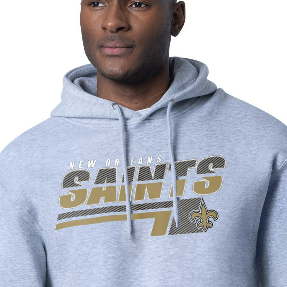 New Orleans Saints Starter Logo Push Graphic Hoodie Heather Gray | NFL