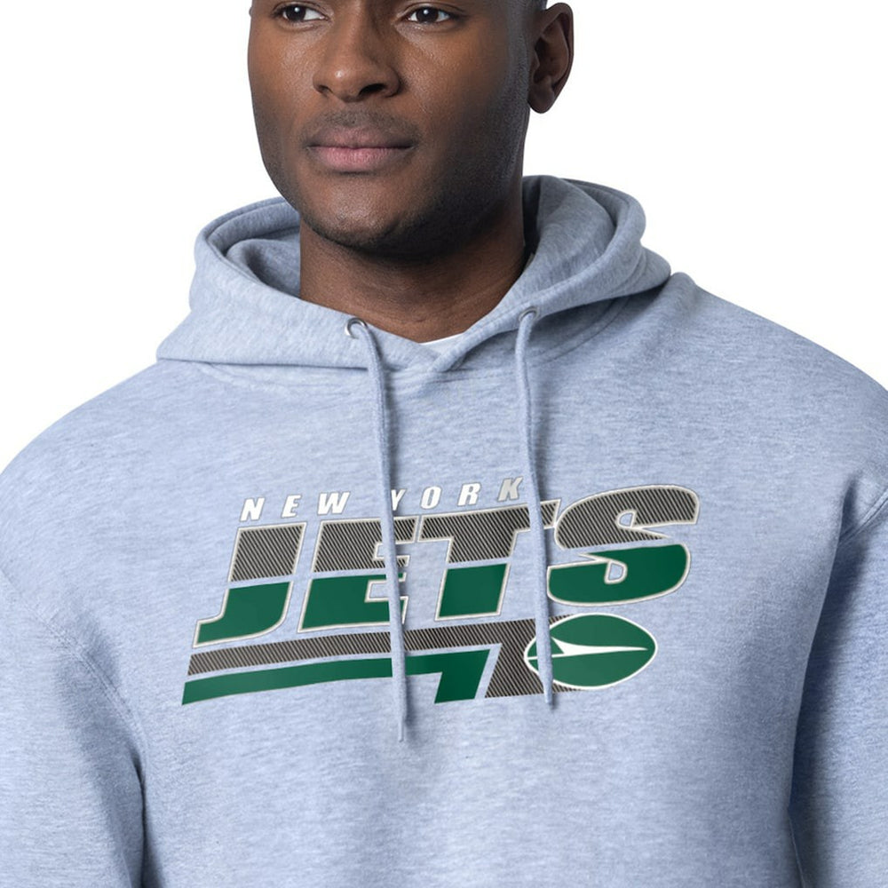 New York Jets Starter Logo Push Graphic Hoodie Heather Gray | NFL