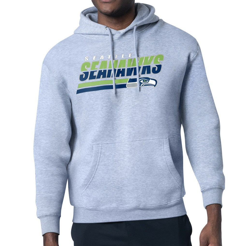 Seattle Seahawks Starter Logo Push Graphic Hoodie Heather Gray | NFL