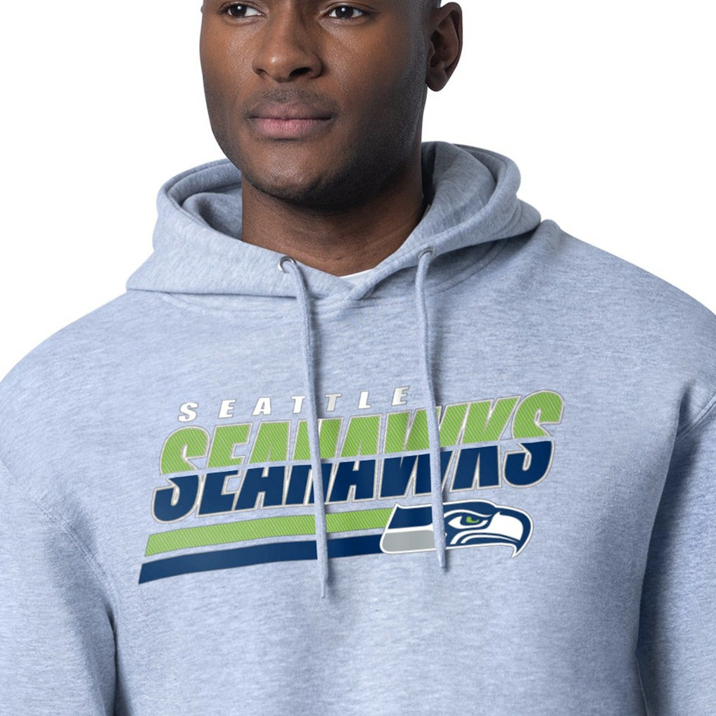 Seattle Seahawks Starter Logo Push Graphic Hoodie Heather Gray | NFL
