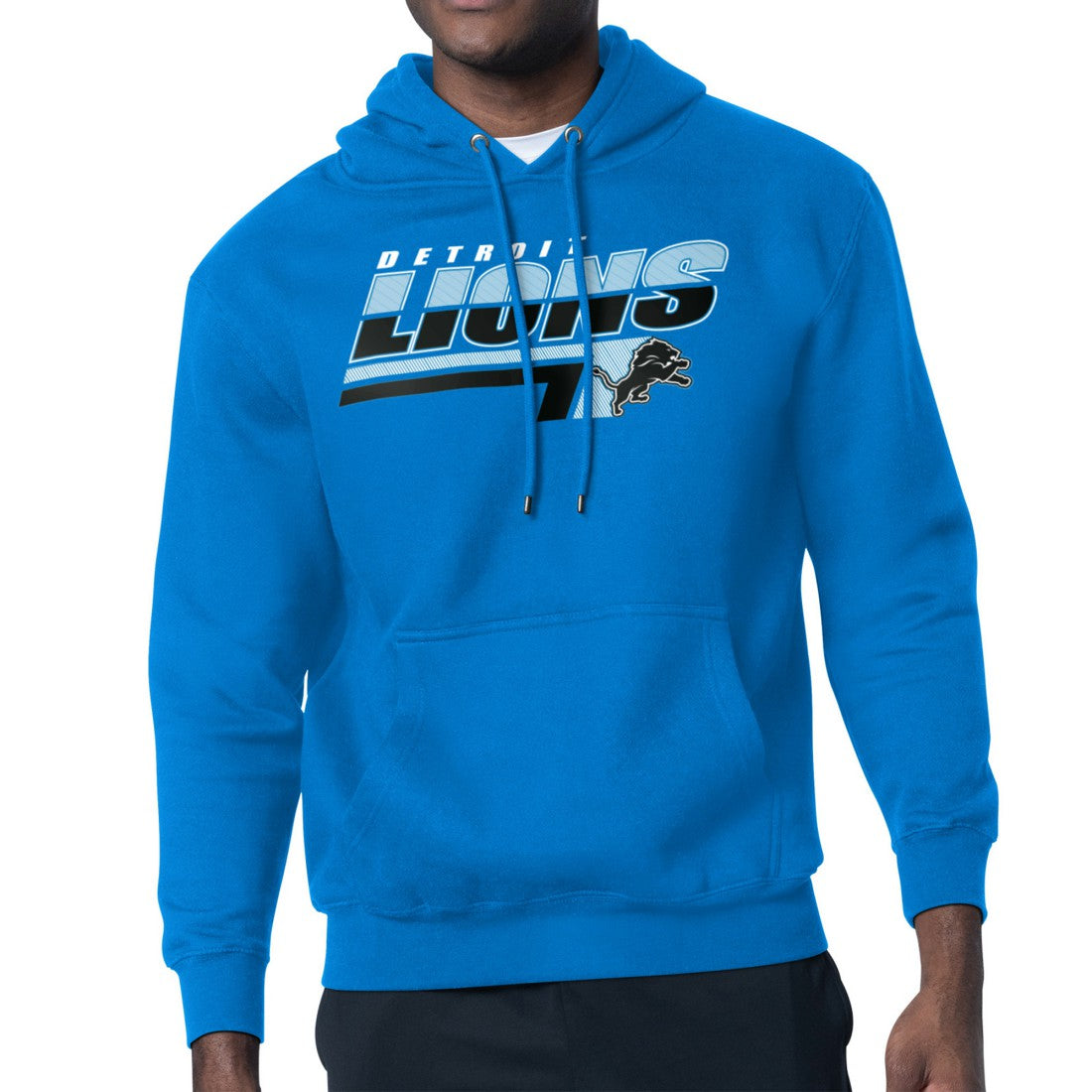 Detroit Lions Starter Logo Push Graphic Hoodie Blue | NFL