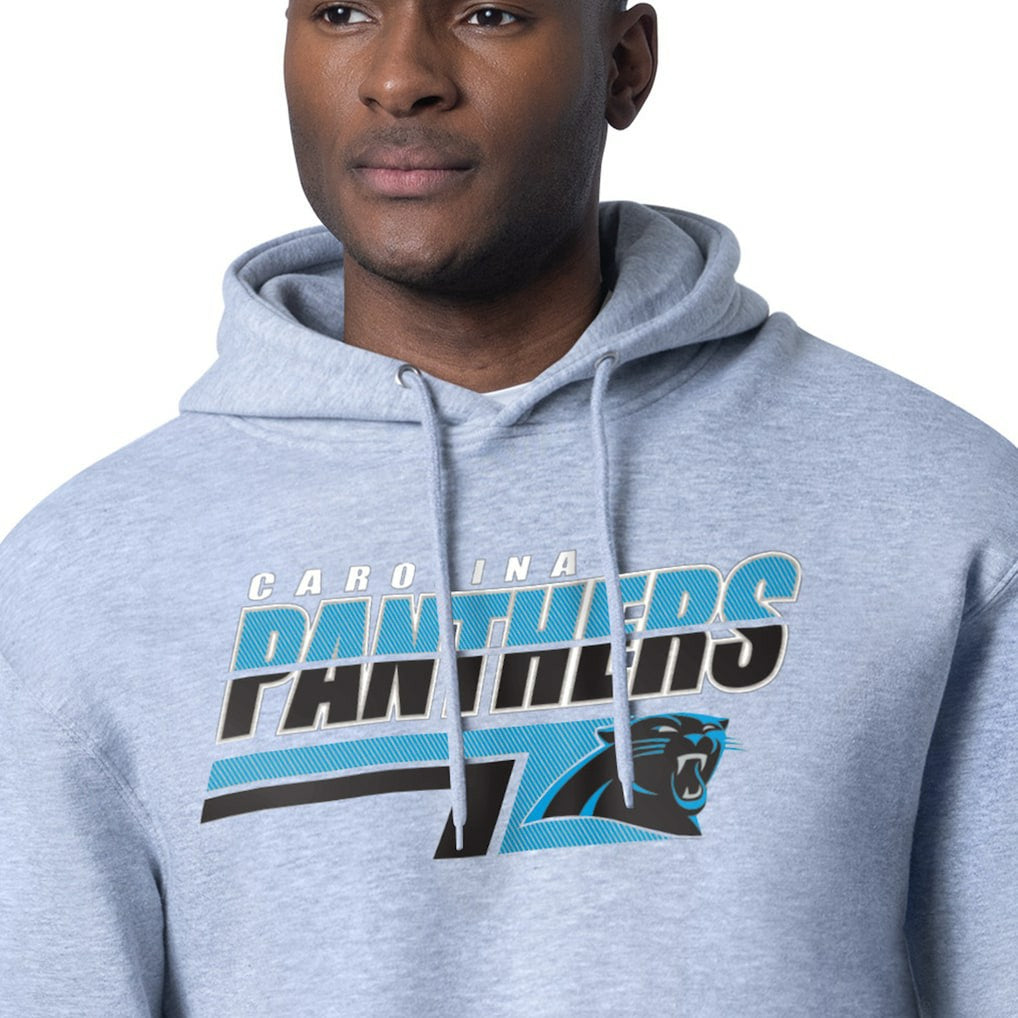 Carolina Panthers Starter Logo Push Graphic Hoodie Heather Gray | NFL