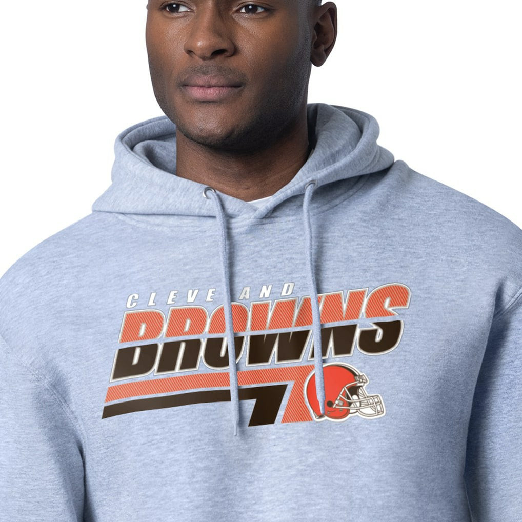 Cleveland Browns Starter Logo Push Graphic Hoodie Heather Gray | NFL
