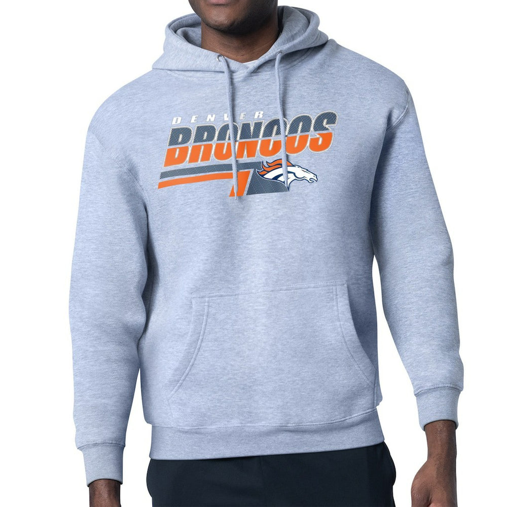Denver Broncos Starter Logo Push Graphic Hoodie Gray | NFL